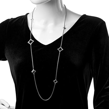 David Yurman Sterling Silver 25mm Quatrefoil Chain Necklace 2 of 4