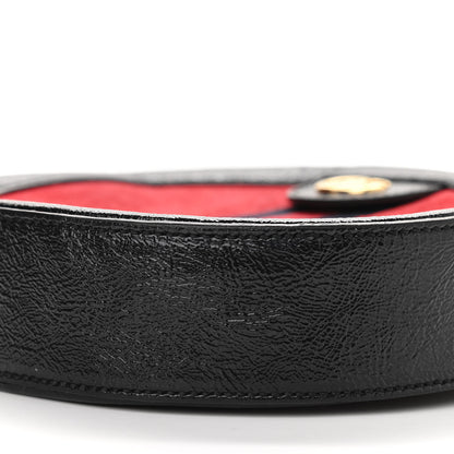 Gucci Suede Patent Web Mini Ophidia Round Shoulder Bag Hibiscus Red Black 11 of 12