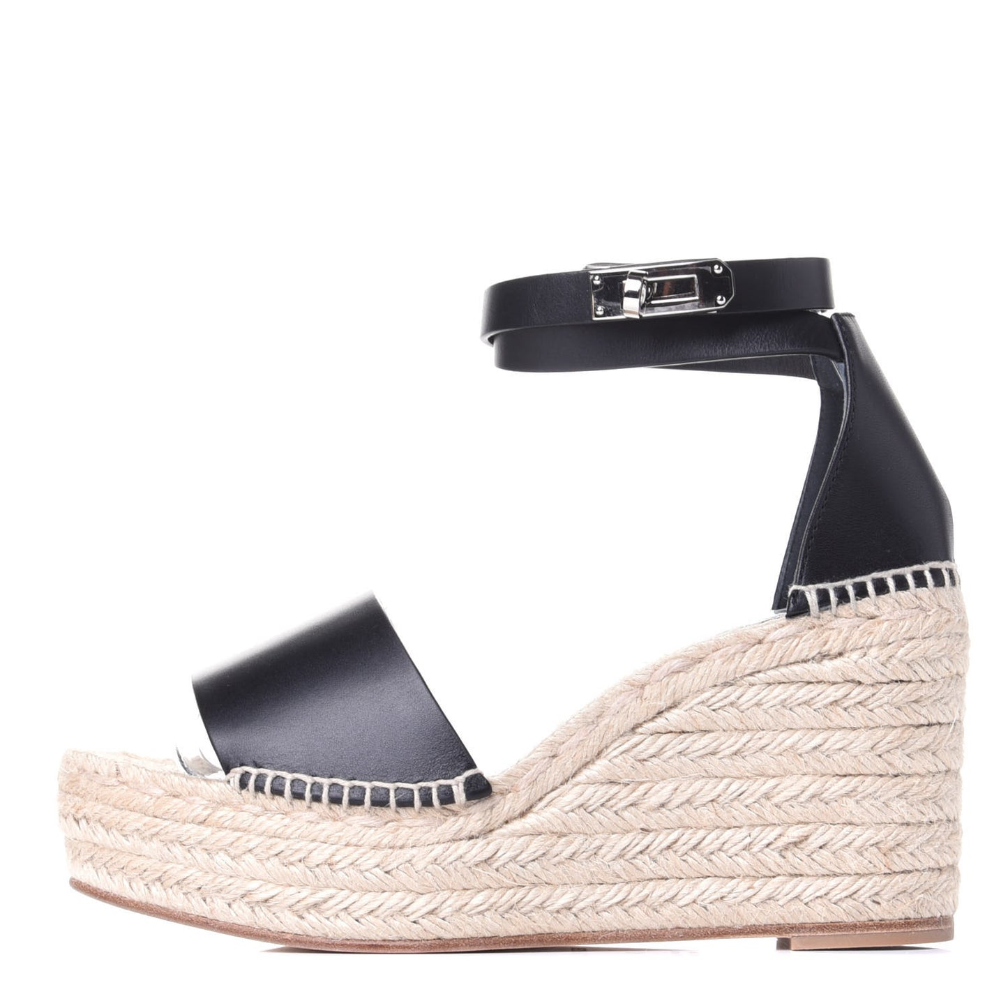 Calfskin Tipoli Espadrille Wedges 39 Black