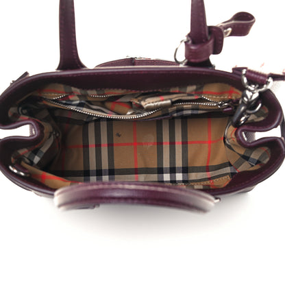 Burberry Derby Calfskin House Check Small Banner Tote Mahogany Red 5 of 11