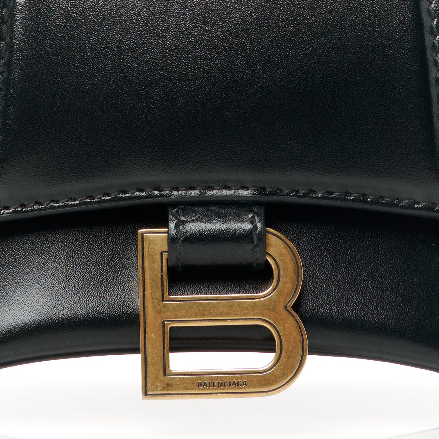 Balenciaga Shiny Box Calfskin Hourglass Top Handle Bag XS Black 8 of 10
