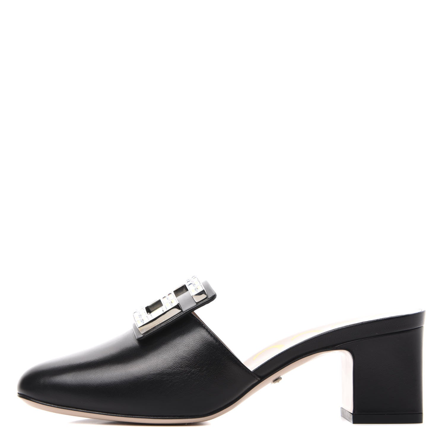 Gucci Malaga Kid Crystal Square G Madelyn Mules 36 Black 1 of 12
