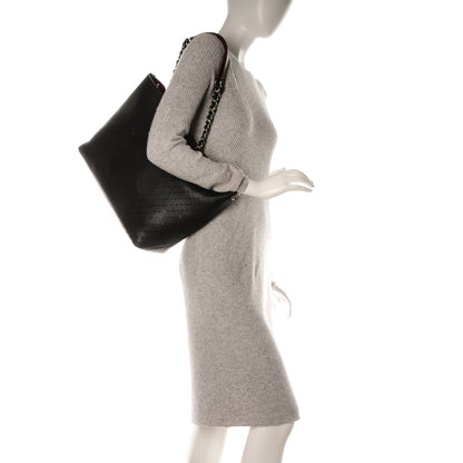 Chanel Perforated Grained Calfskin Large Shopping Tote Black 2 of 8