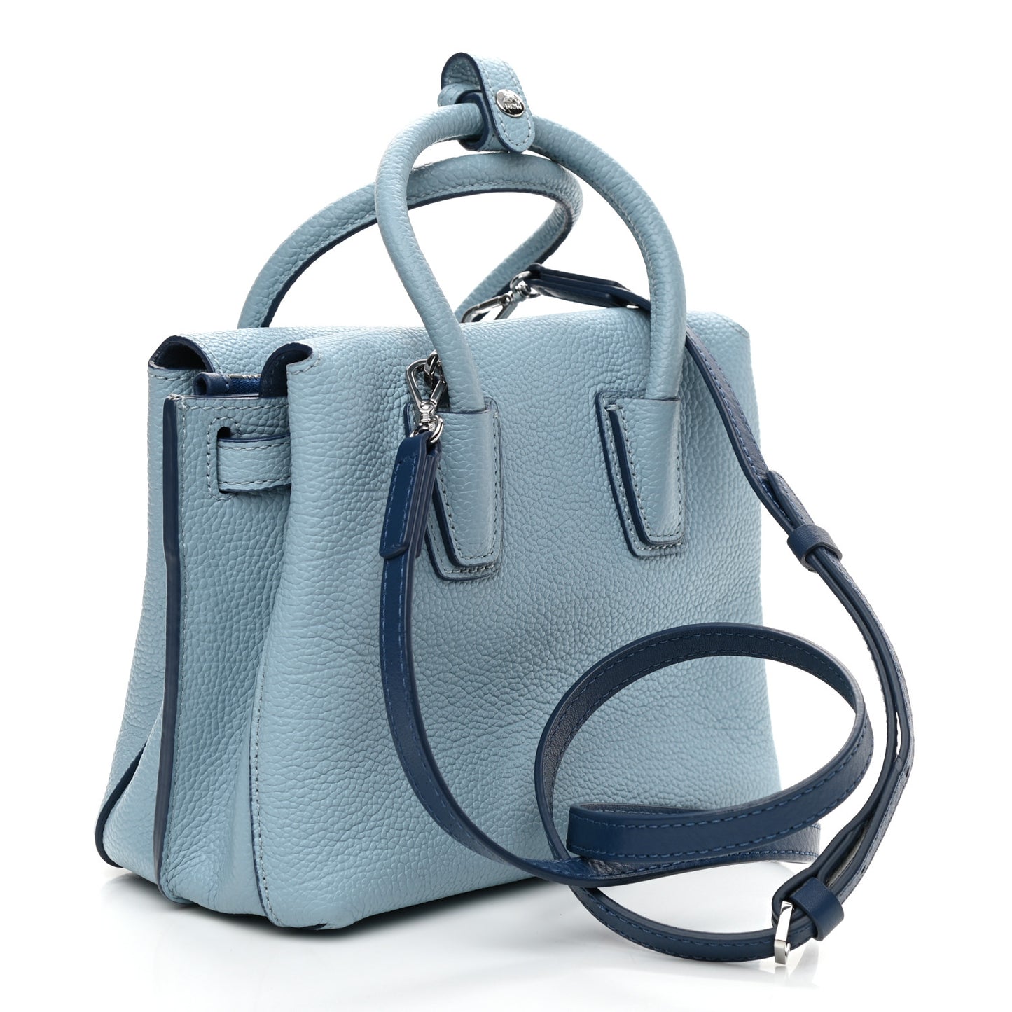 Grained Calfskin Mini Milla Tote Blue