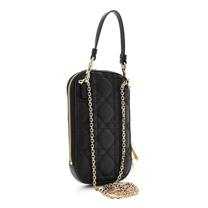 Christian Dior Lambskin Cannage Lady Dior Phone Holder Black 3 of 11
