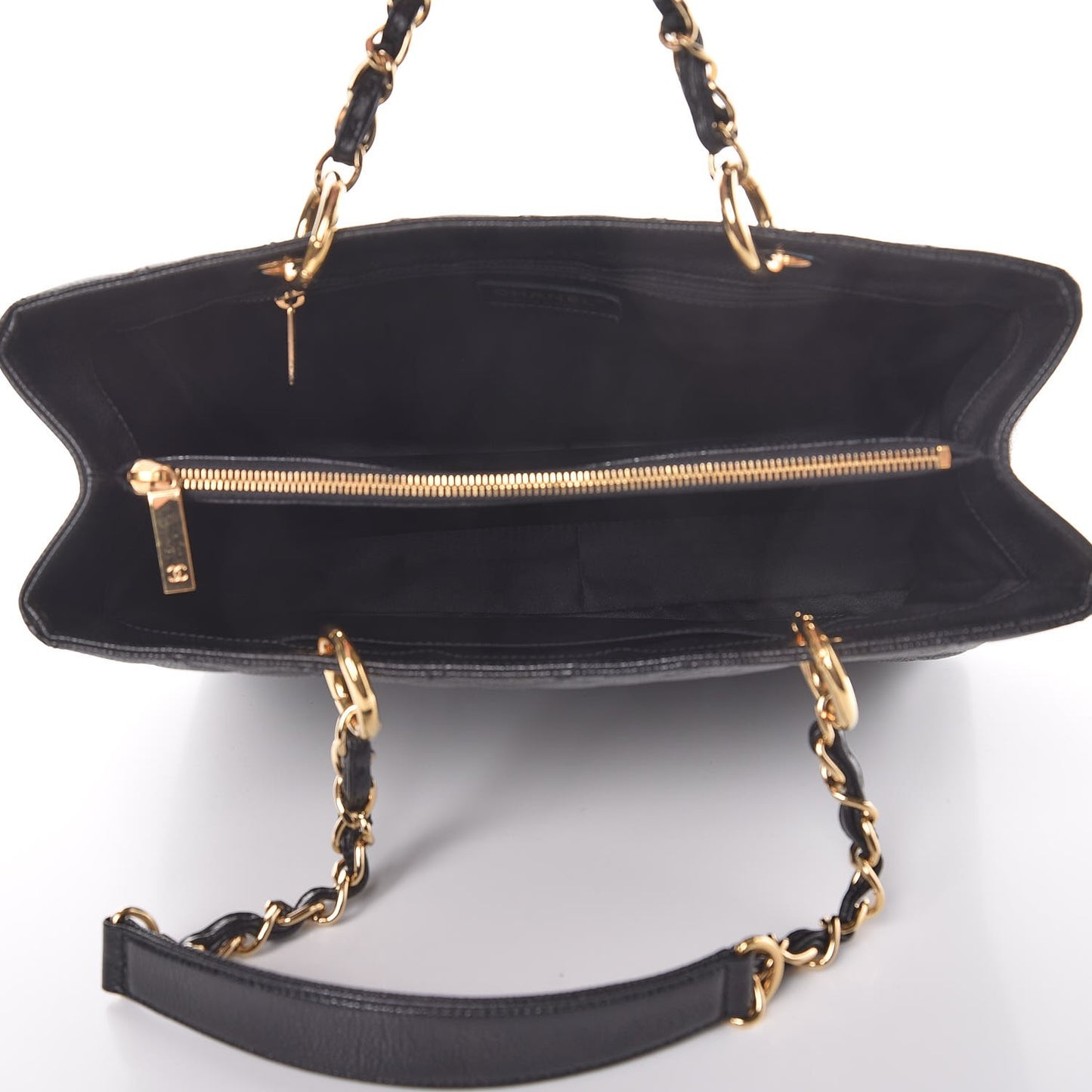 Caviar Quilted Grand Shopping Tote GST Black
