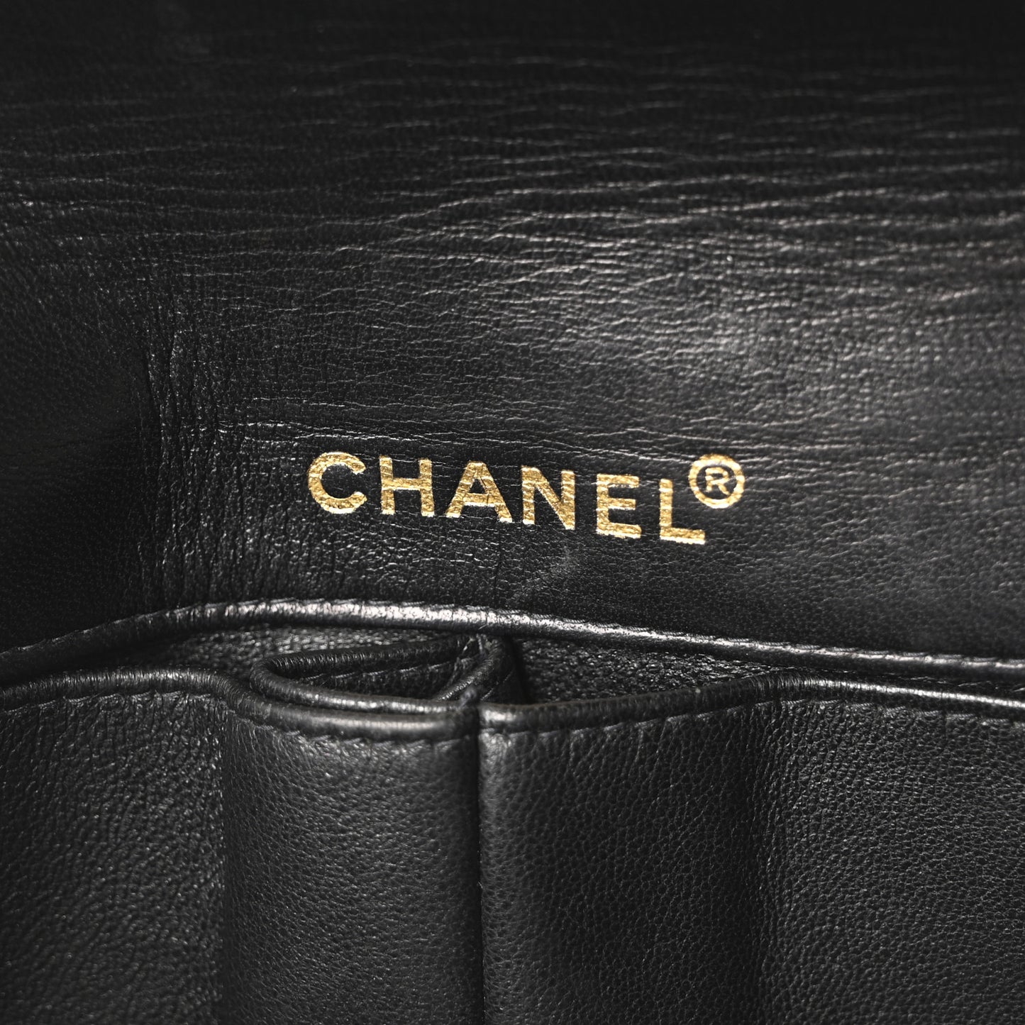 Lambskin East West Chocolate Bar Flap Black