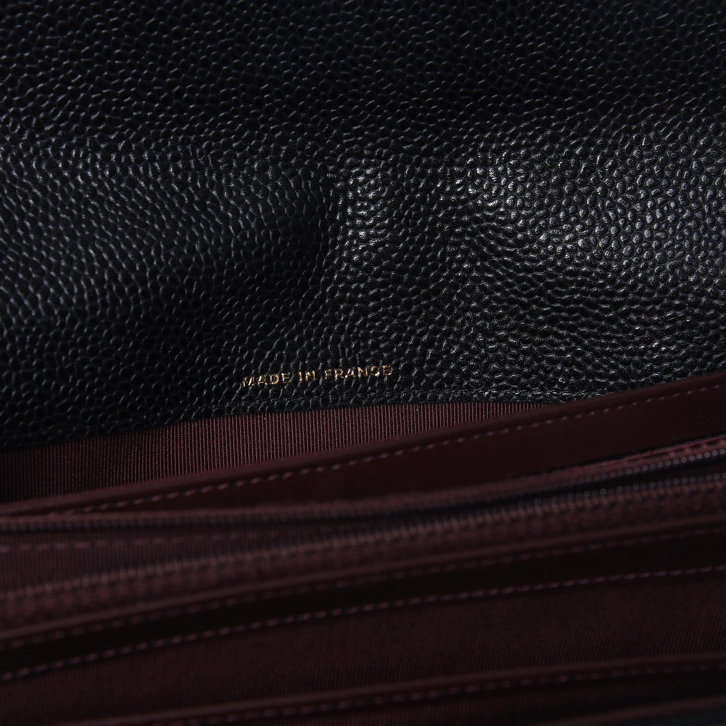 Caviar Quilted Large Gusset Flap Wallet Black