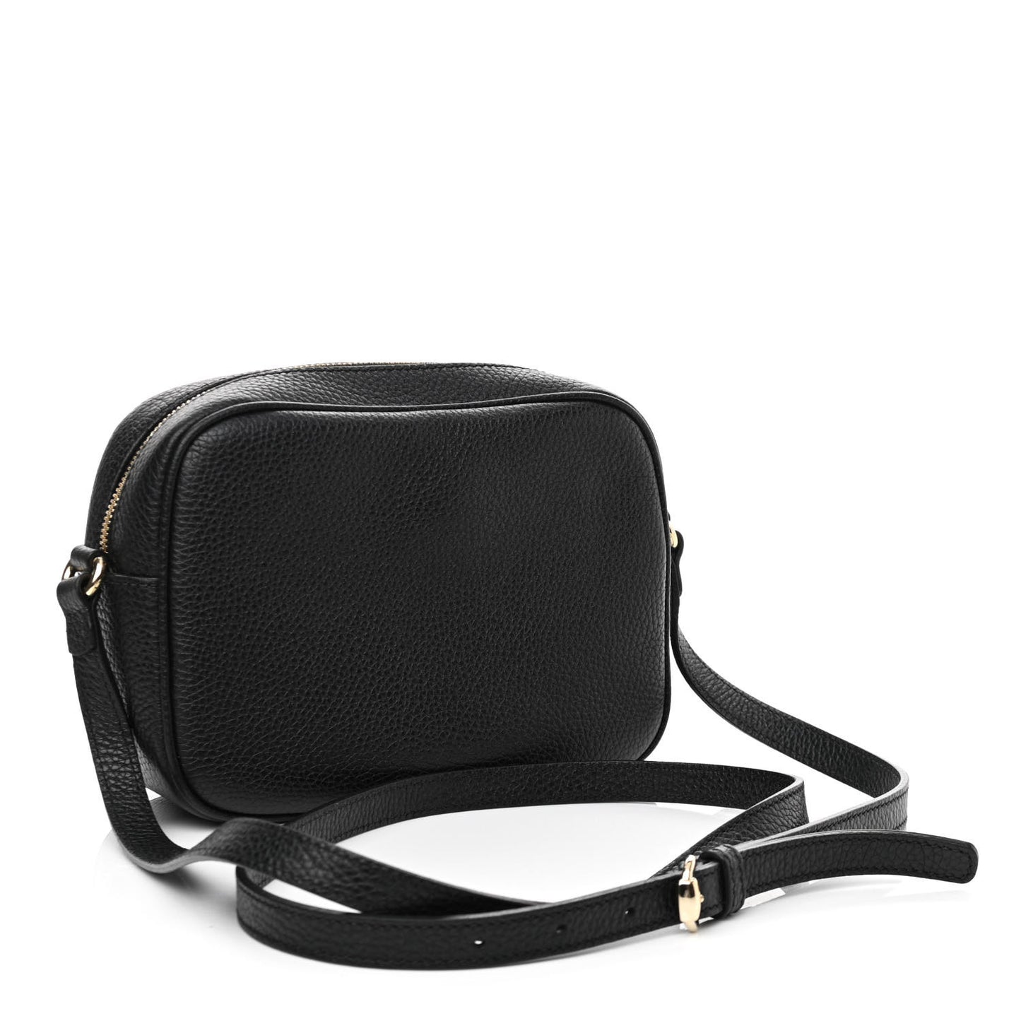 Pebbled Calfskin Small Soho Disco Bag Black