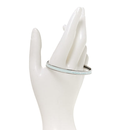 Hermes Enamel Printed Extra Narrow Uni Bracelet 65 White Bleu 2 of 5