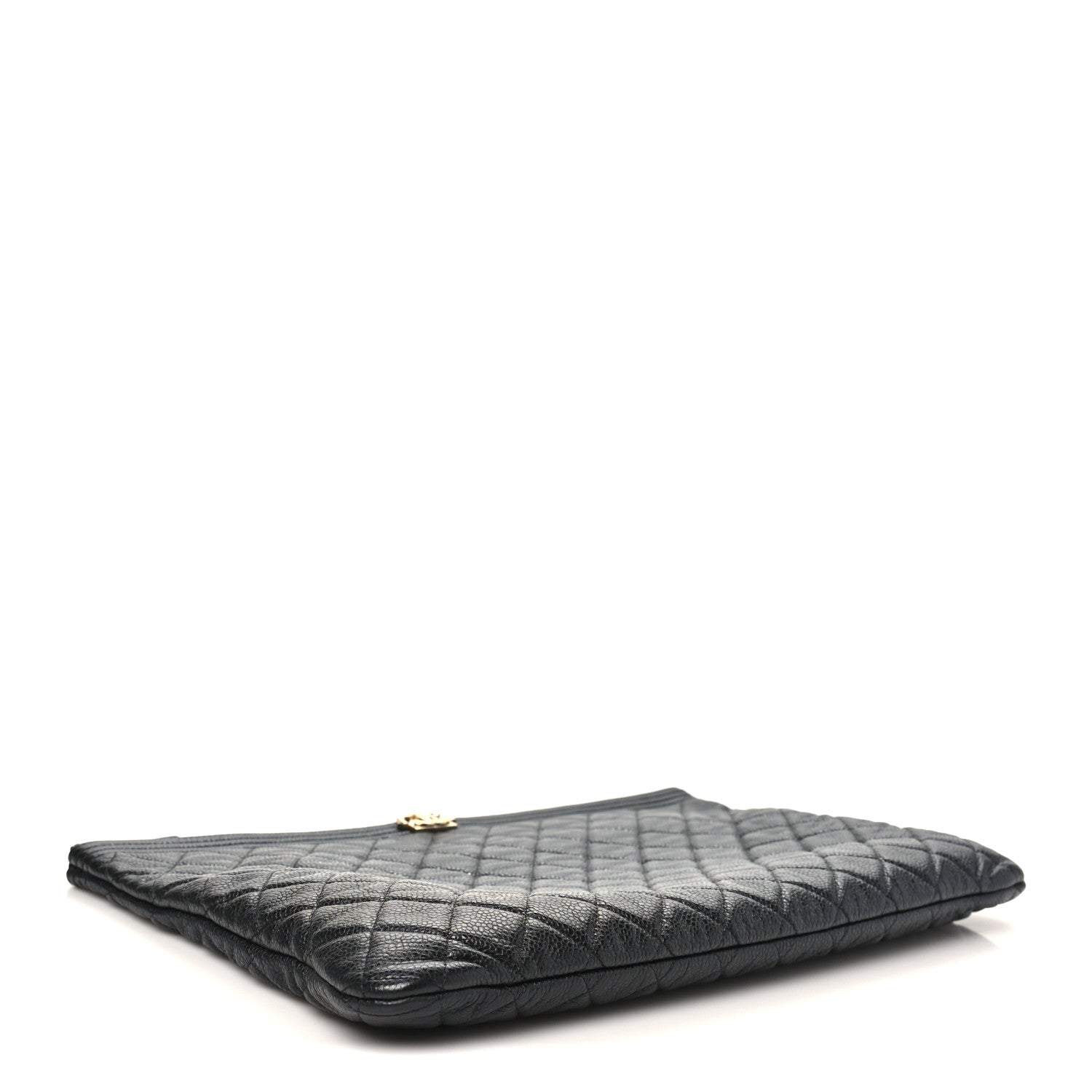 Chanel Caviar Quilted Large Boy Cosmetic Case Black Black 4 of 8