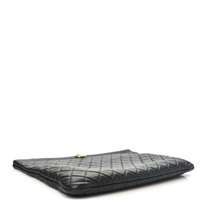 Chanel Caviar Quilted Large Boy Cosmetic Case Black Black 4 of 8