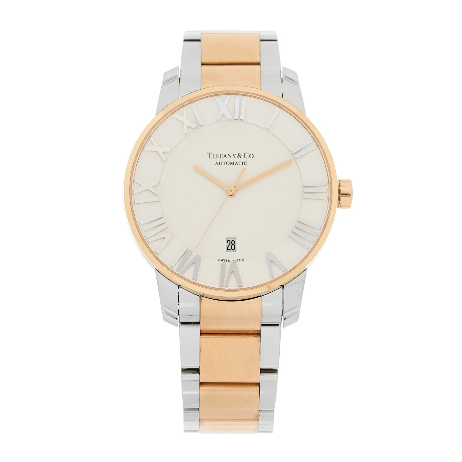 Tiffany Stainless Steel 18K Rose Gold 42mm Atlas Automatic Watch 1 of 5