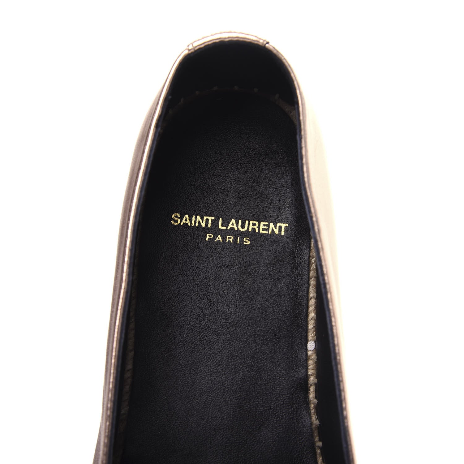 Saint Laurent Metallic Lambskin Monogram Espadrilles 36 Blush 6 of 9