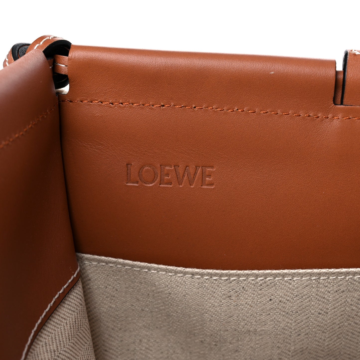 Canvas Calfskin Cushion Tote Beige
