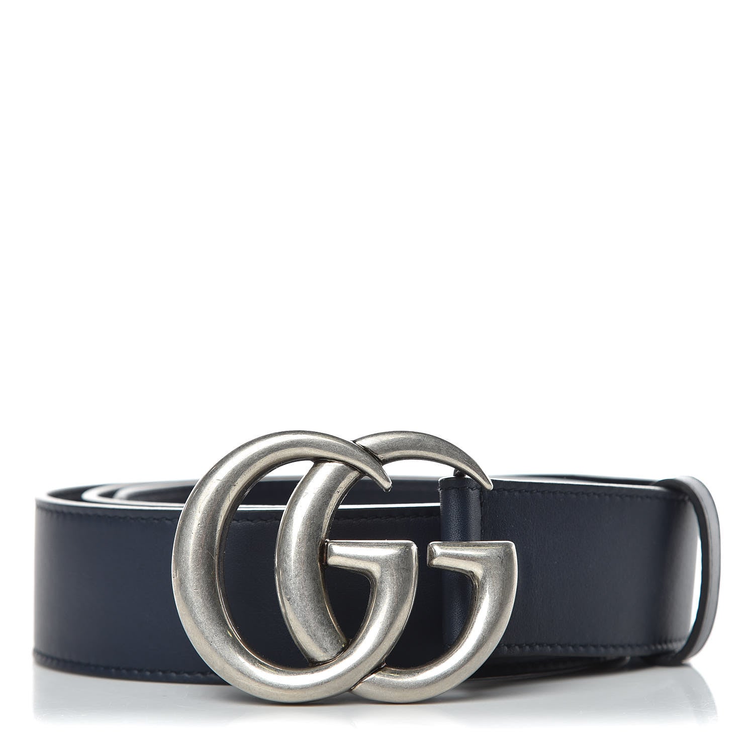 Gucci Moon Calfskin Nickel Double G 40mm Belt 95 38 Blue 1 of 7