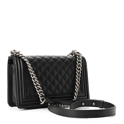 Chanel Caviar Quilted Medium Boy Flap Black 3 of 12