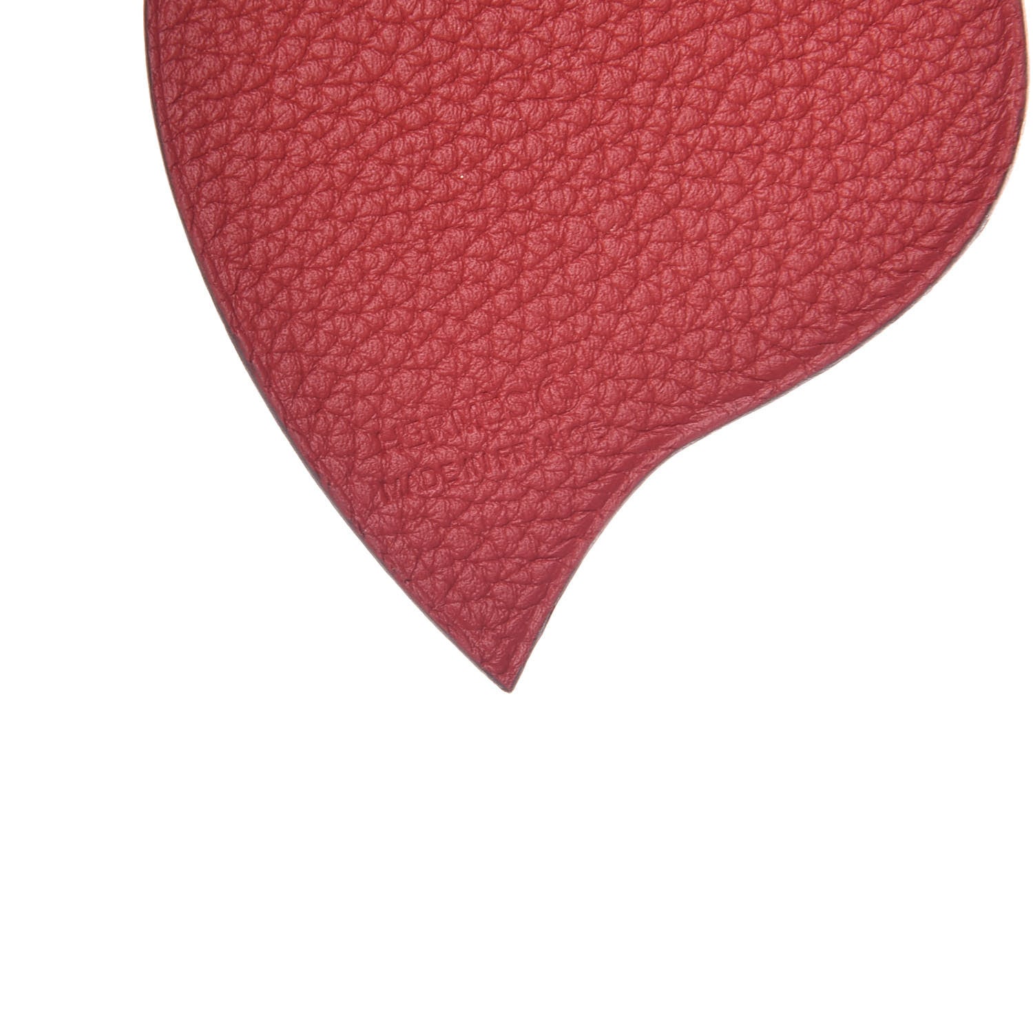 Hermes Togo Epsom Petit H Heart Bag Charm Rubis Gris Mouette 3 of 4