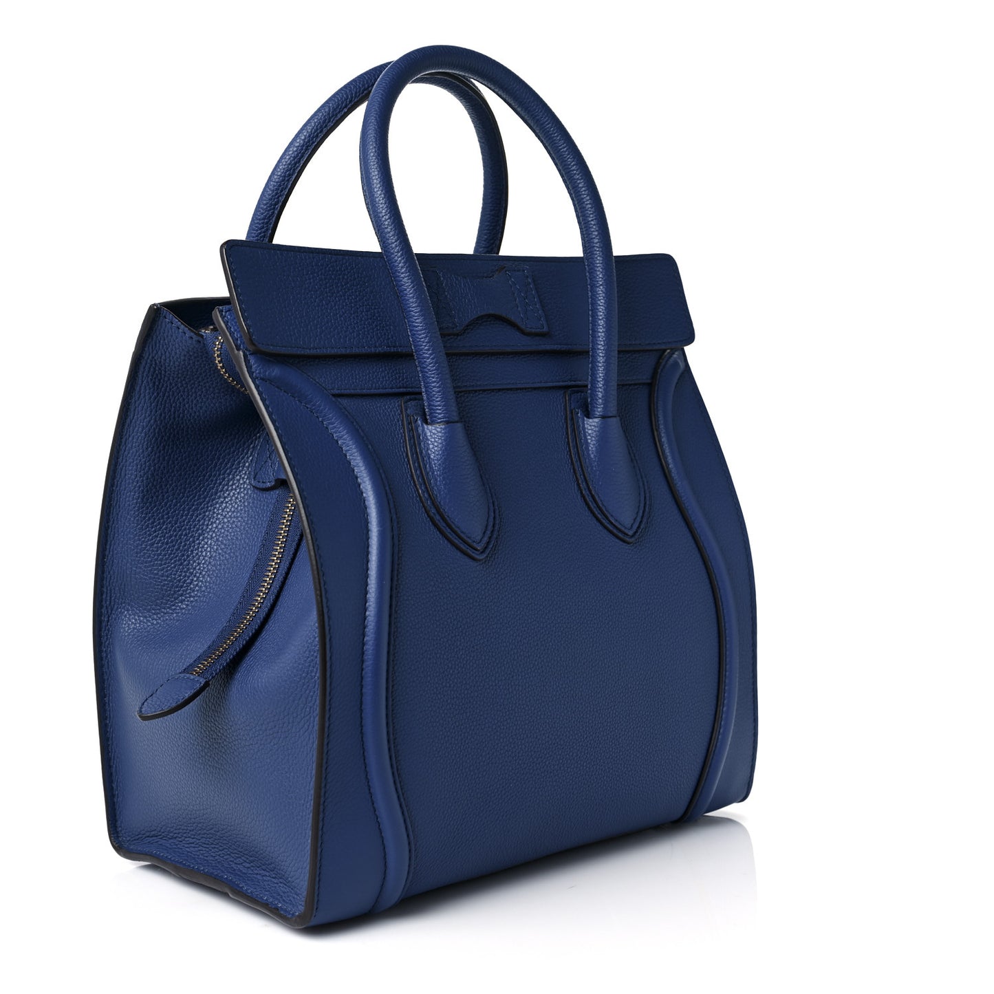 Drummed Calfskin Mini Luggage Indigo