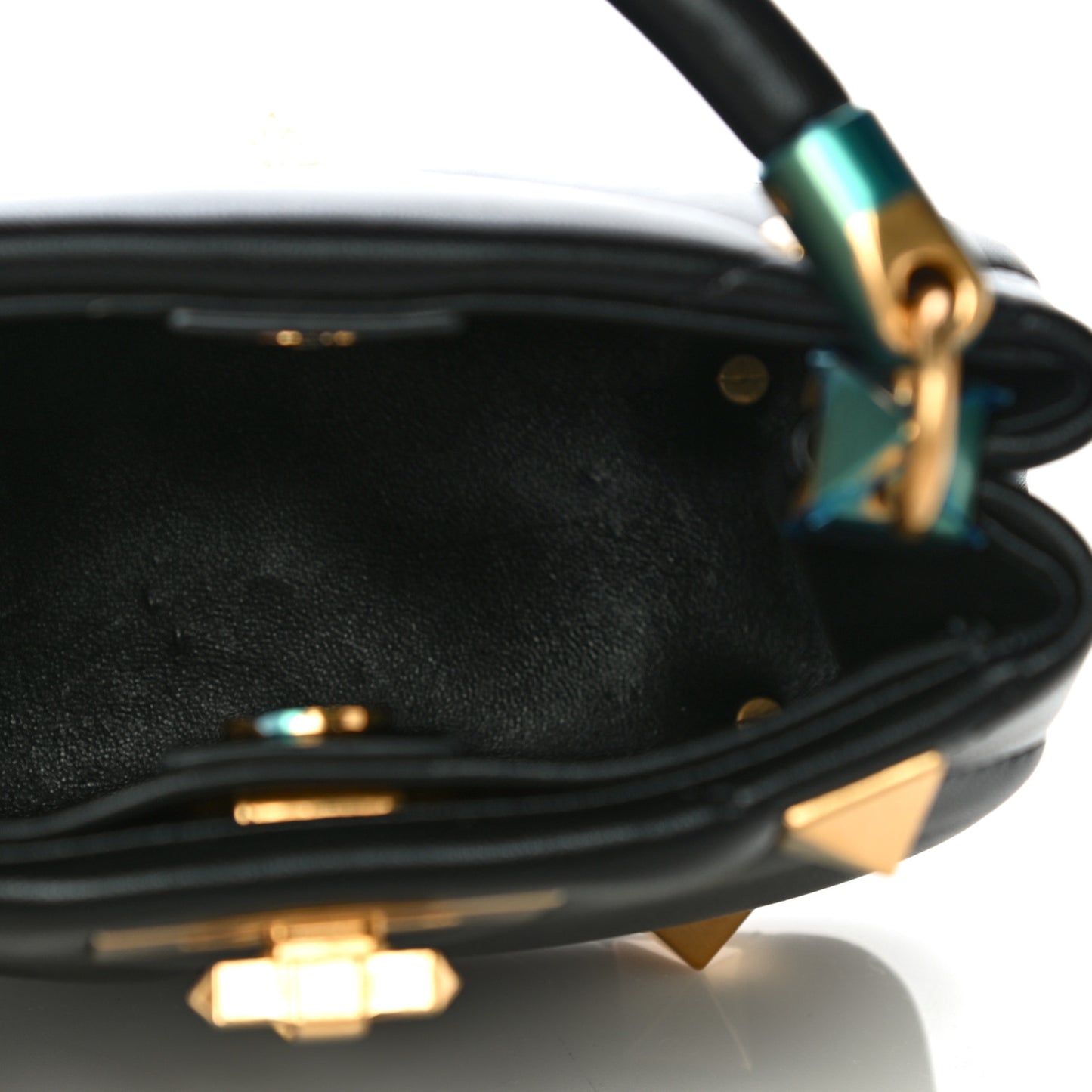 Nappa Mini Roman Stud The Handle Bag Black