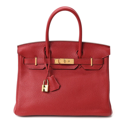 Hermes Taurillon Clemence Birkin 30 Rouge Garance 1 of 10