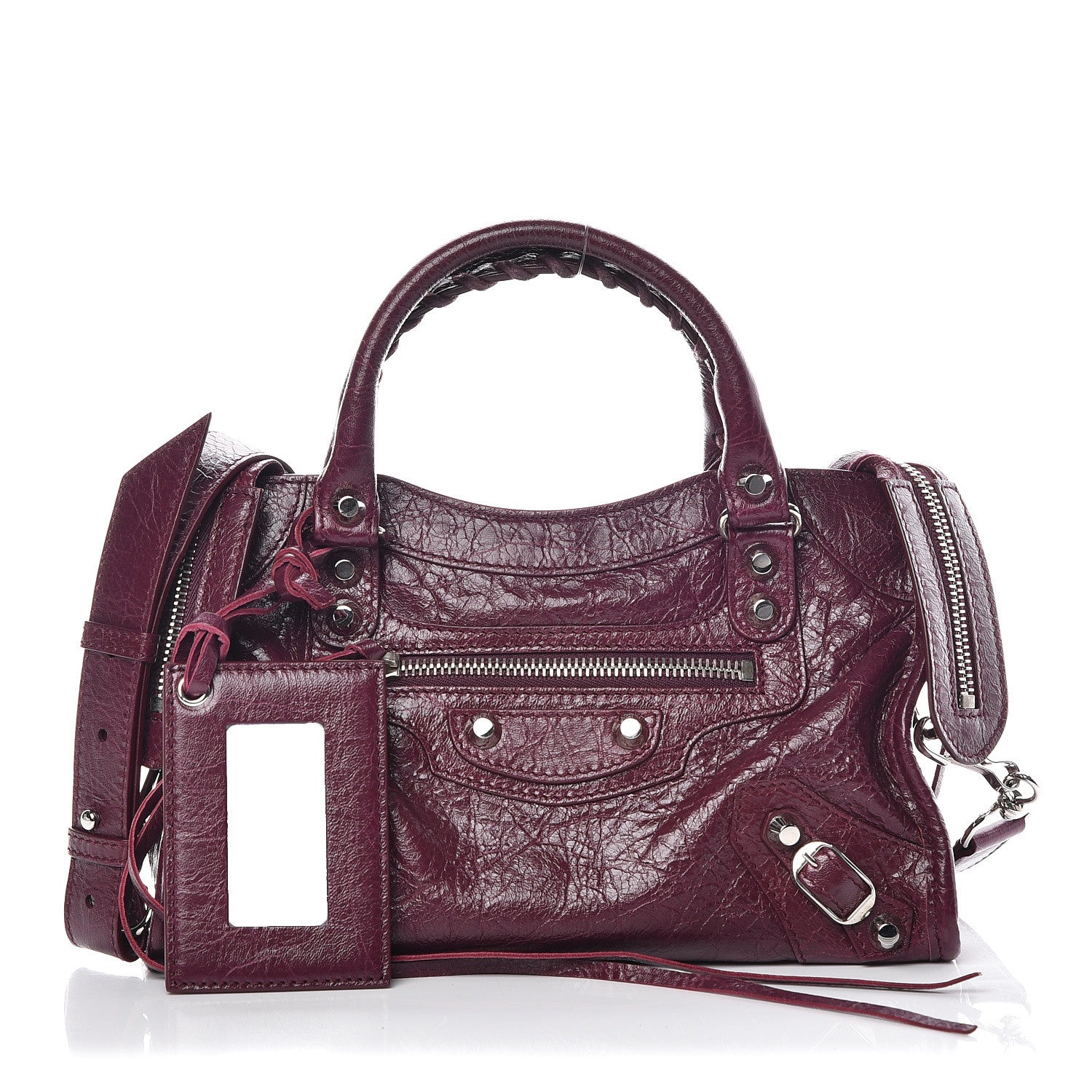 Balenciaga Agneau Classic Silver Hardware Mini City Violet Prune 1 of 9