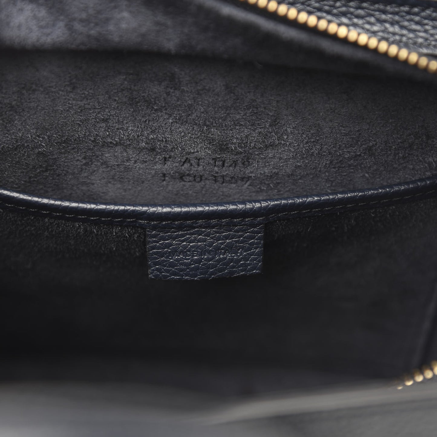 Drummed Calfskin Nano Luggage Navy Blue