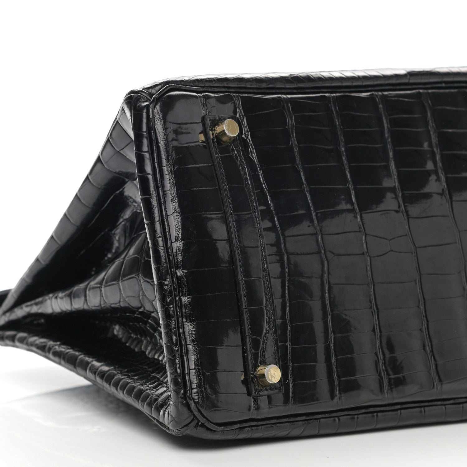 Hermes Shiny Porosus Crocodile Birkin 35 Black 9 of 12