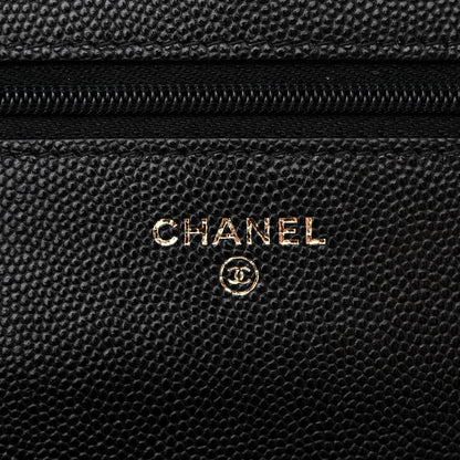 Chanel Caviar Quilted Perforated Metal CC Wallet On Chain WOC Black 6 of 12
