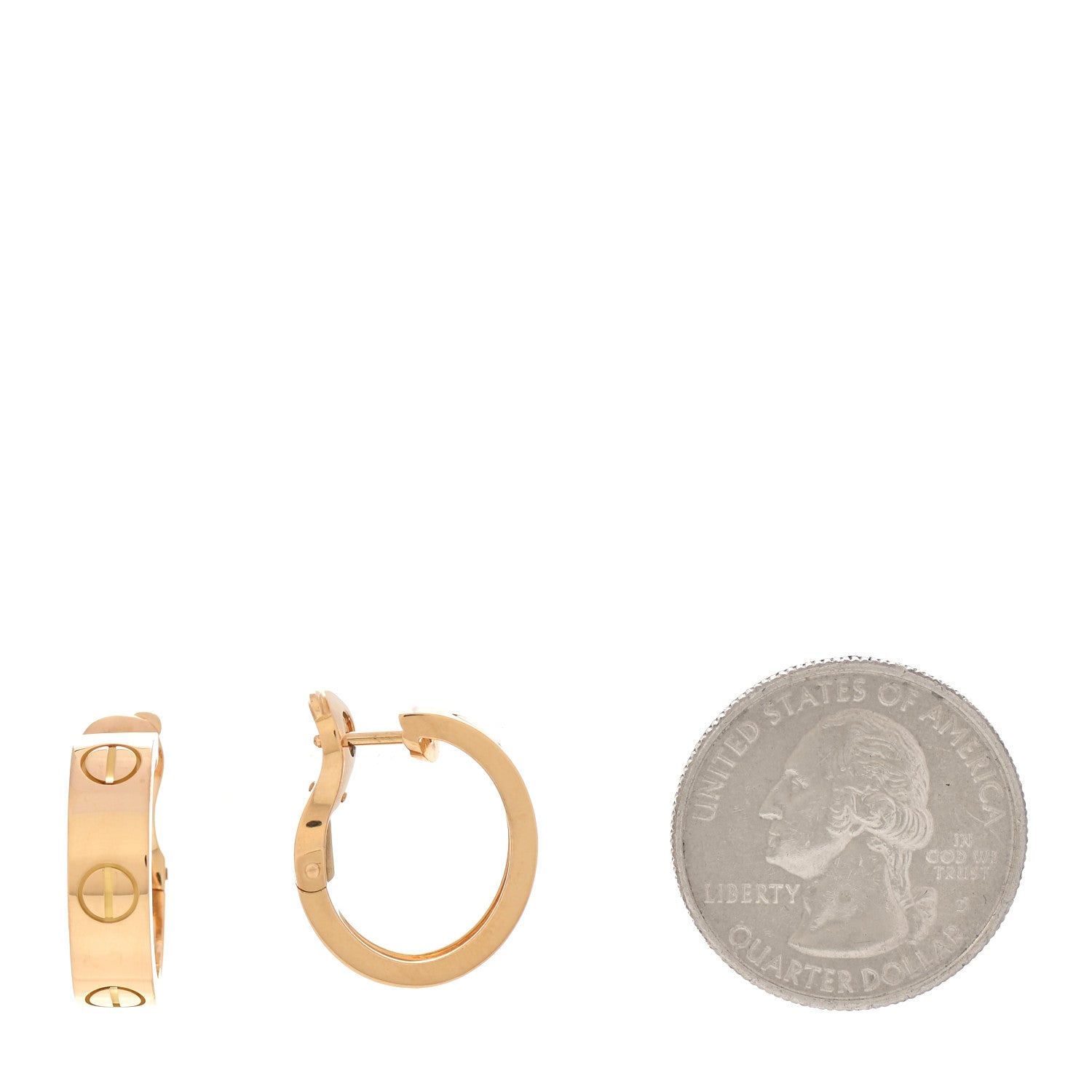 Cartier 18K Yellow Gold 5.5mm LOVE French Clip Hoop Earrings 2 of 4