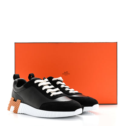 Hermes Goatskin Suede Goatskin Bouncing Sneakers 37.5 Black 9 of 9