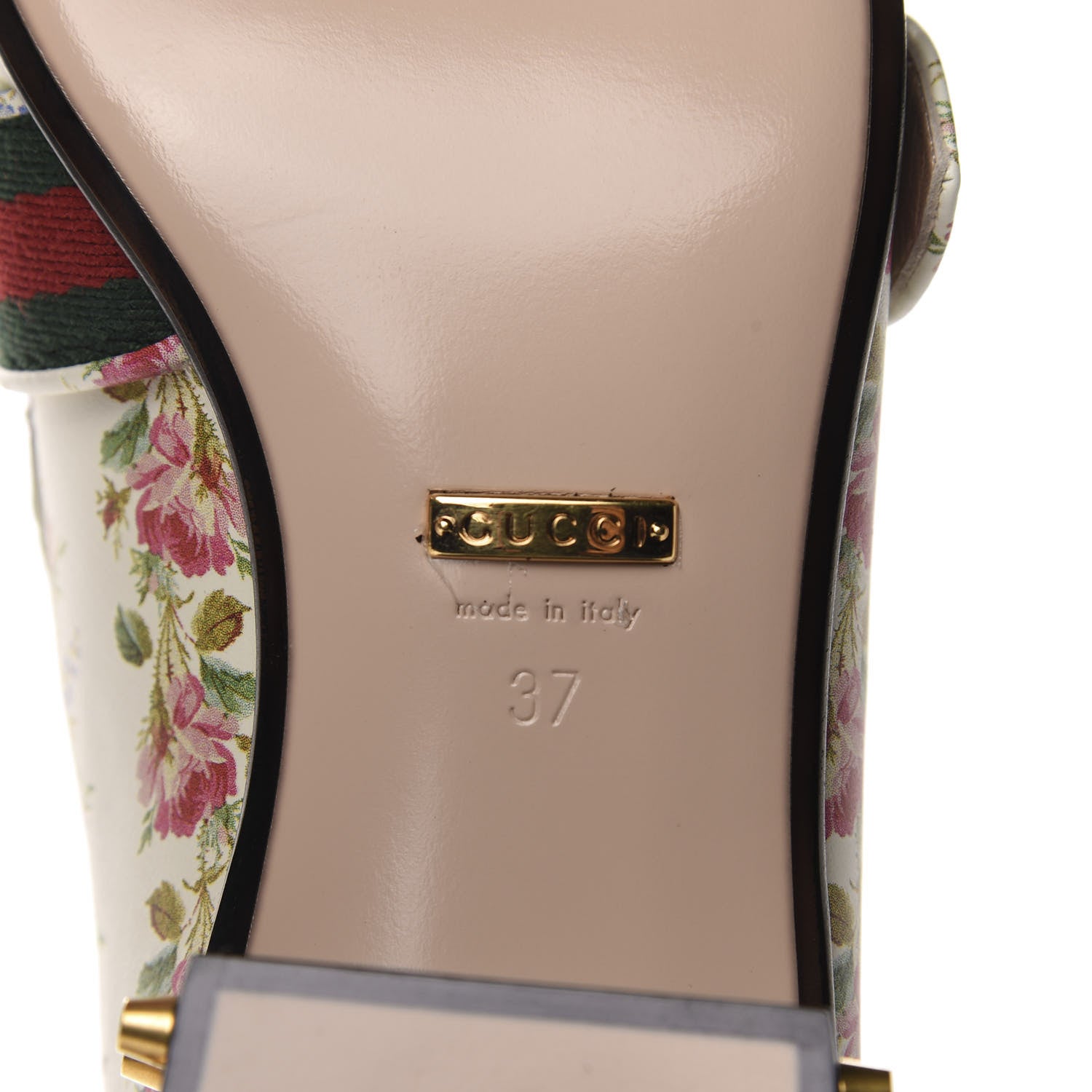 Gucci Calfskin Web Pearl Floral Embellished Peyton Loafer 37 White Multicolor 7 of 11