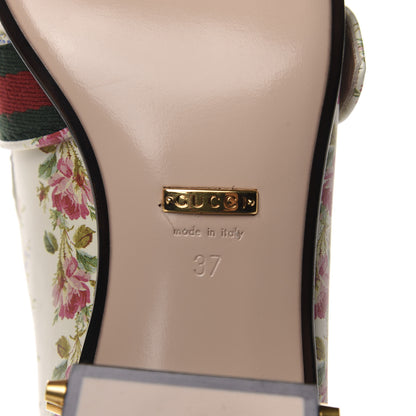 Gucci Calfskin Web Pearl Floral Embellished Peyton Loafer 37 White Multicolor 7 of 11
