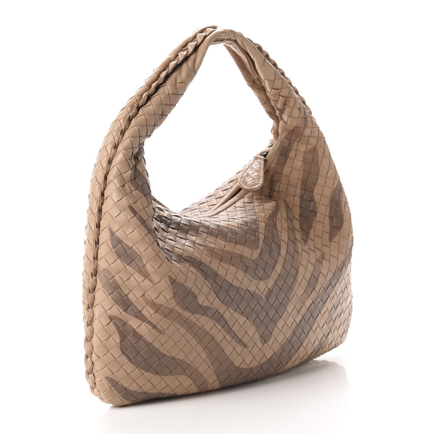 Bottega Veneta Nappa Snakeskin Intrecciato Medium Veneta Tiger Print Hobo Maple 3 of 11