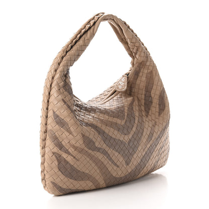 Bottega Veneta Nappa Snakeskin Intrecciato Medium Veneta Tiger Print Hobo Maple 3 of 11