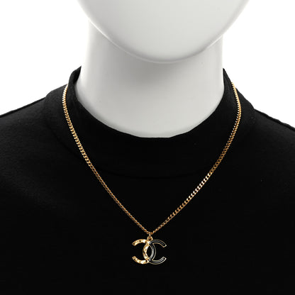 Chanel Metal Enamel CC Chain Necklace Pendant Gold Black 2 of 6