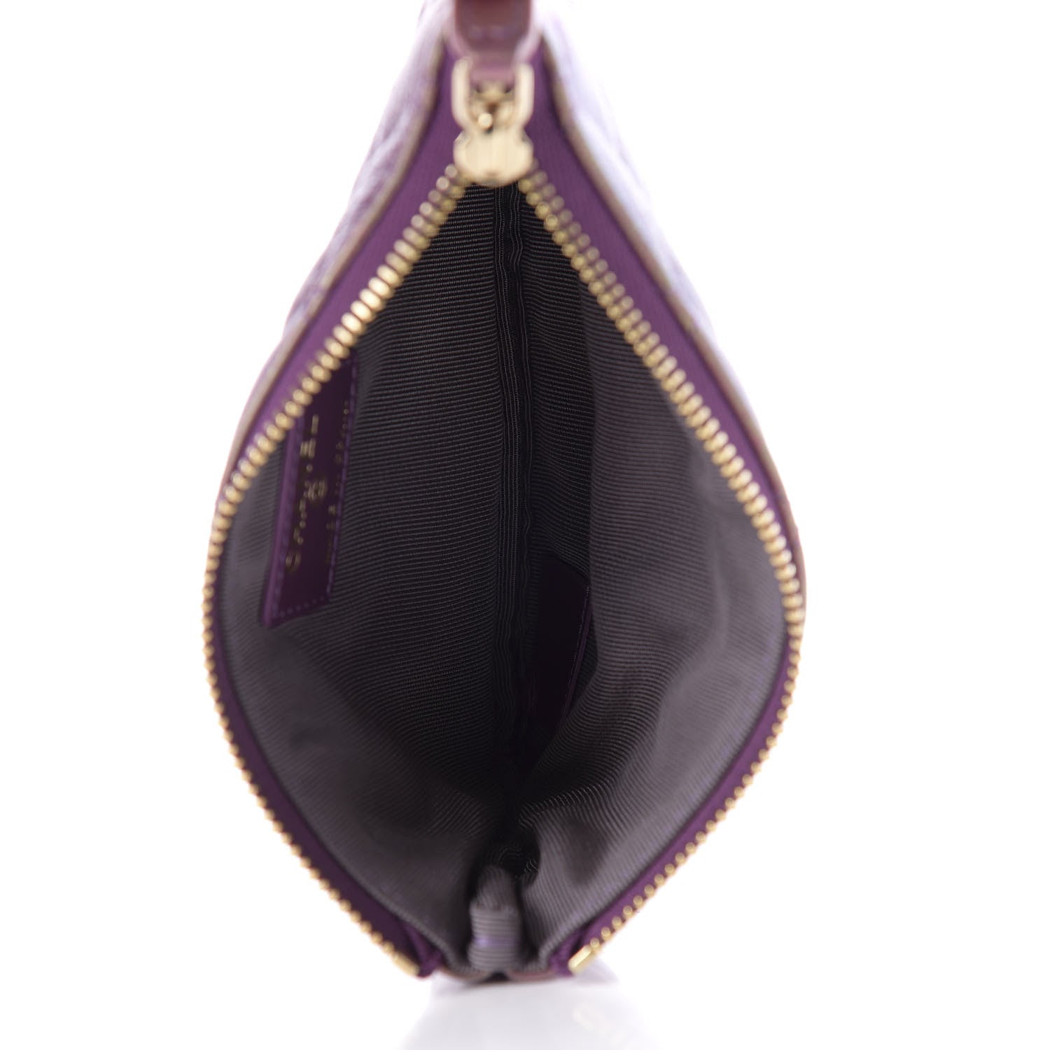 Chanel Iridescent Lambskin Quilted Small Cosmetic Case Purple 5 of 8