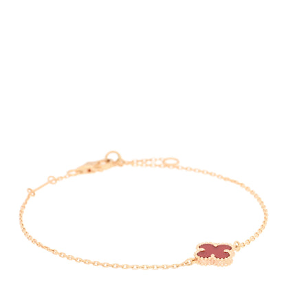 Van Cleef & Arpels 18K Rose Gold Carnelian Sweet Alhambra Bracelet 1 of 3