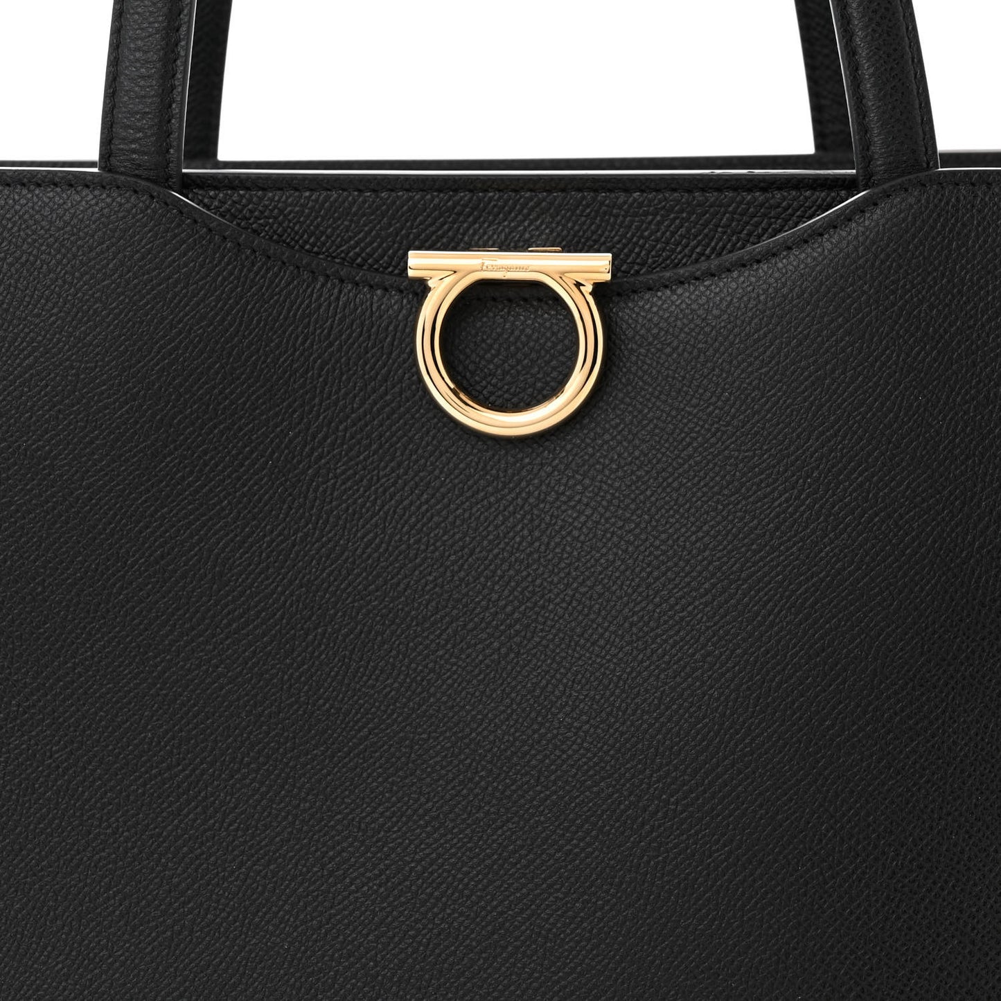 Grainy Calfskin Gemini Tote Black