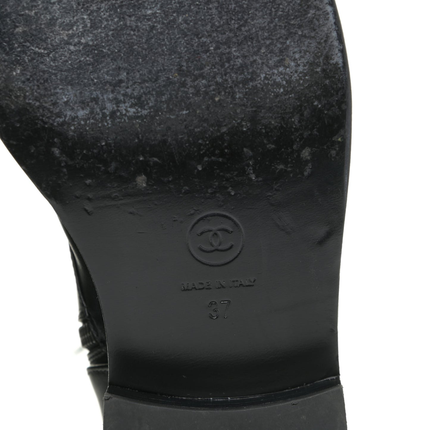 Calfskin Lace Up Combat Boots 37 Black