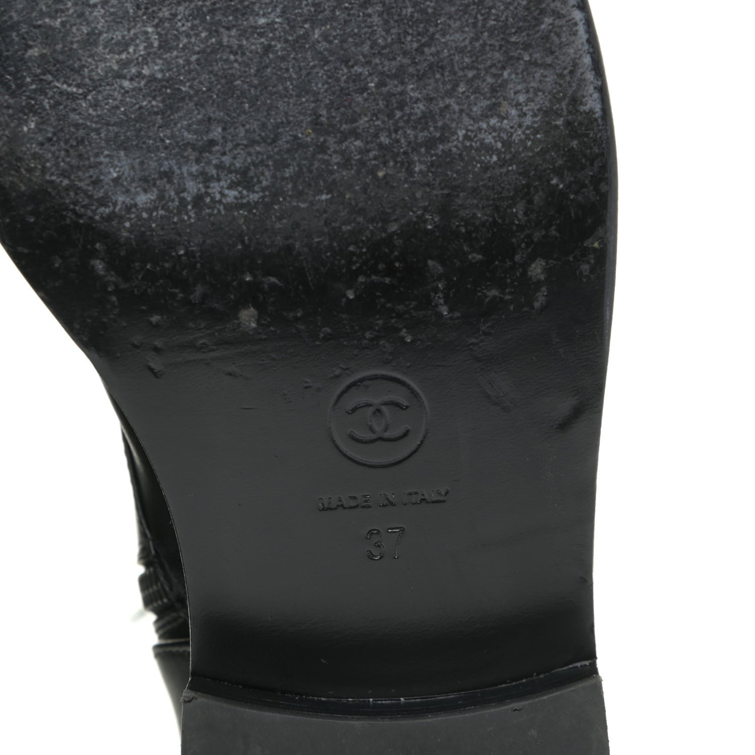 Chanel Calfskin Lace Up Combat Boots 37 Black 11 of 13