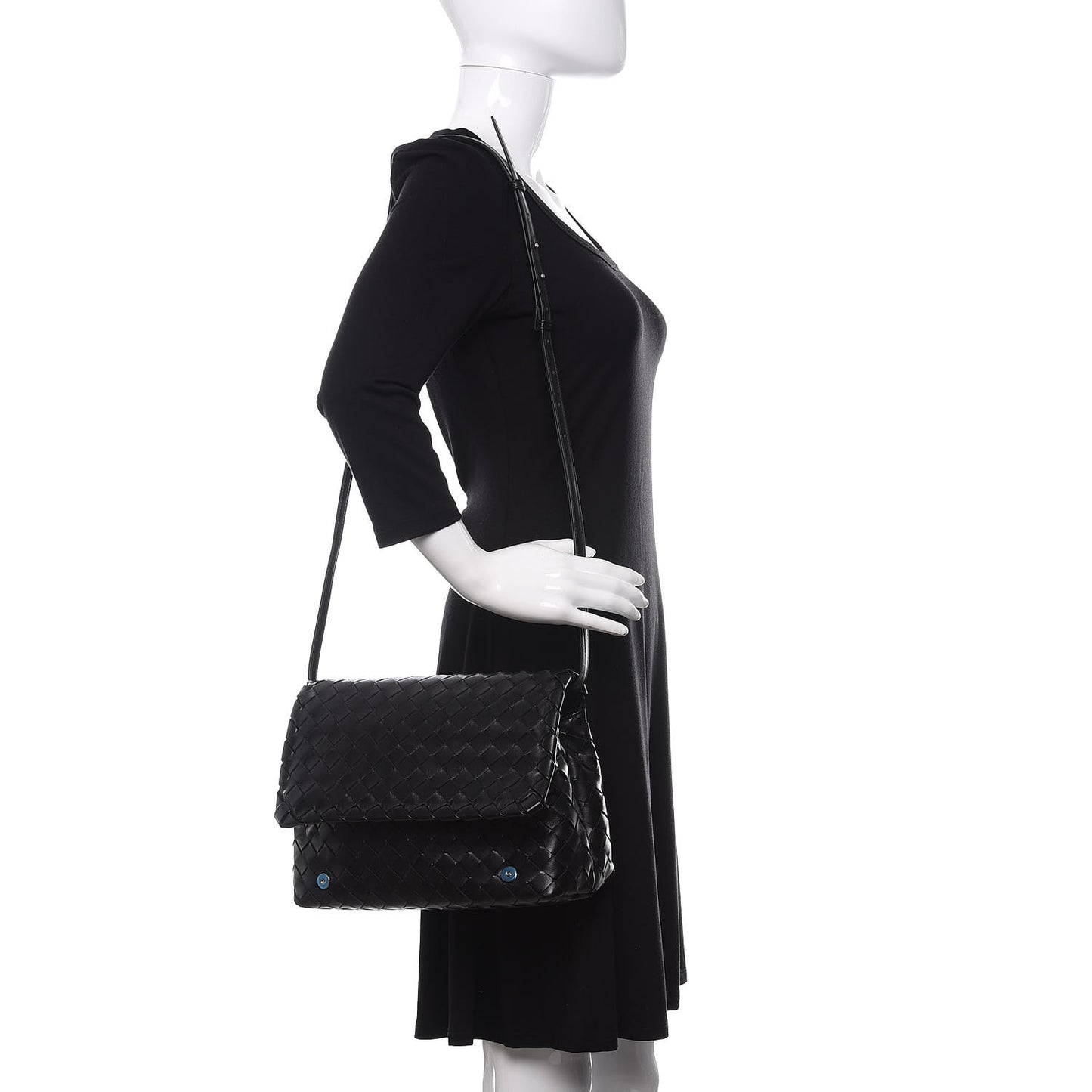 Nappa Intrecciato Crossbody Black
