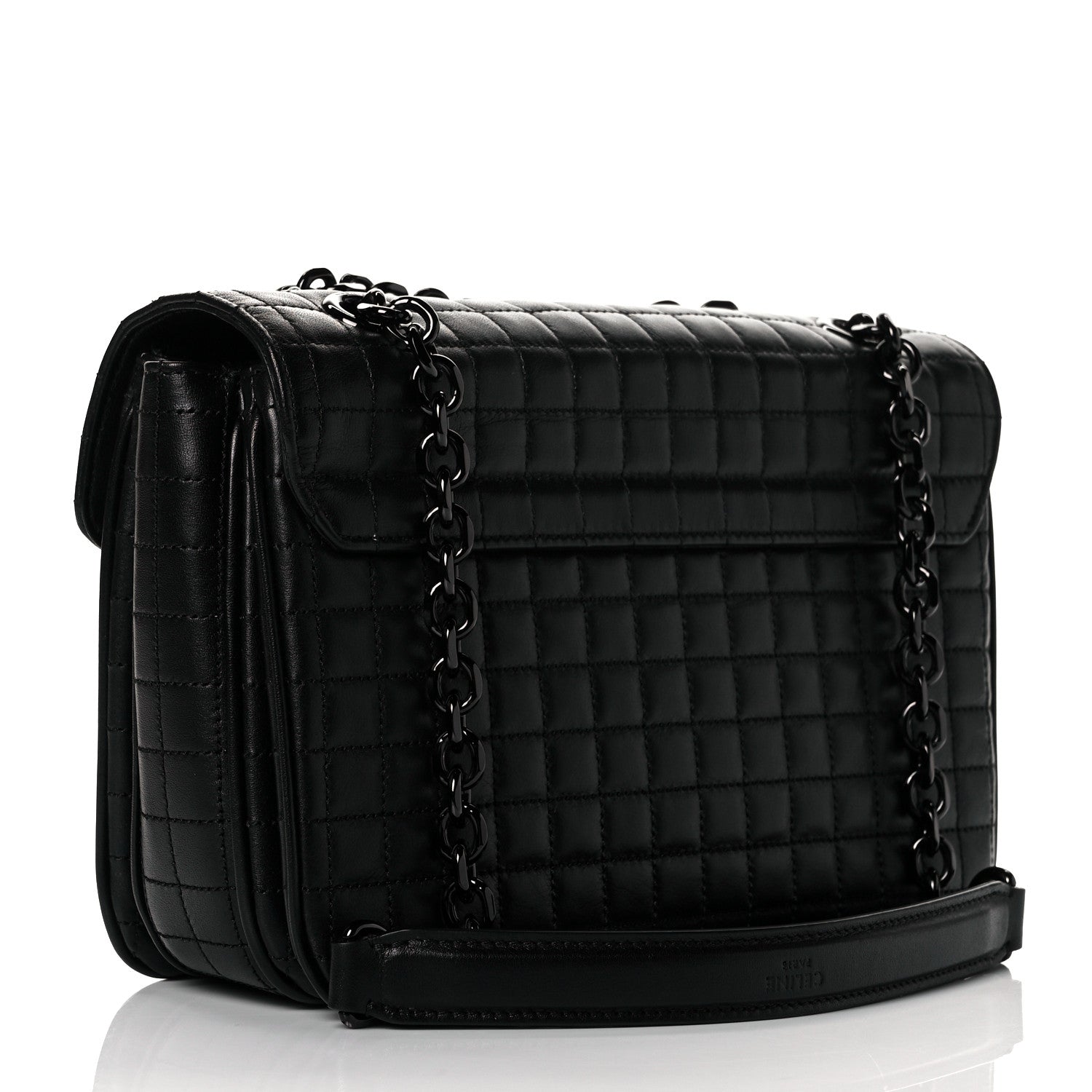 Celine Calfskin Quilted Medium C Bag Black 3 of 10