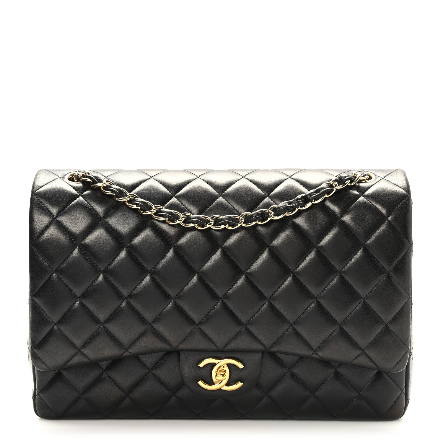 Chanel Lambskin Quilted Maxi Double Flap Black 1 of 10