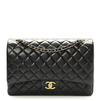 Chanel Lambskin Quilted Maxi Double Flap Black 1 of 10