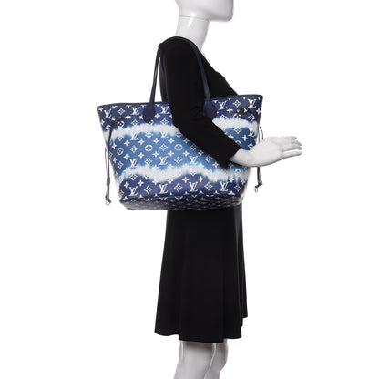 Louis Vuitton Monogram Escale Neverfull MM Blue 2 of 10