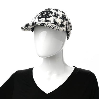 Chanel Tweed CC Cap Hat L Black White 2 of 7