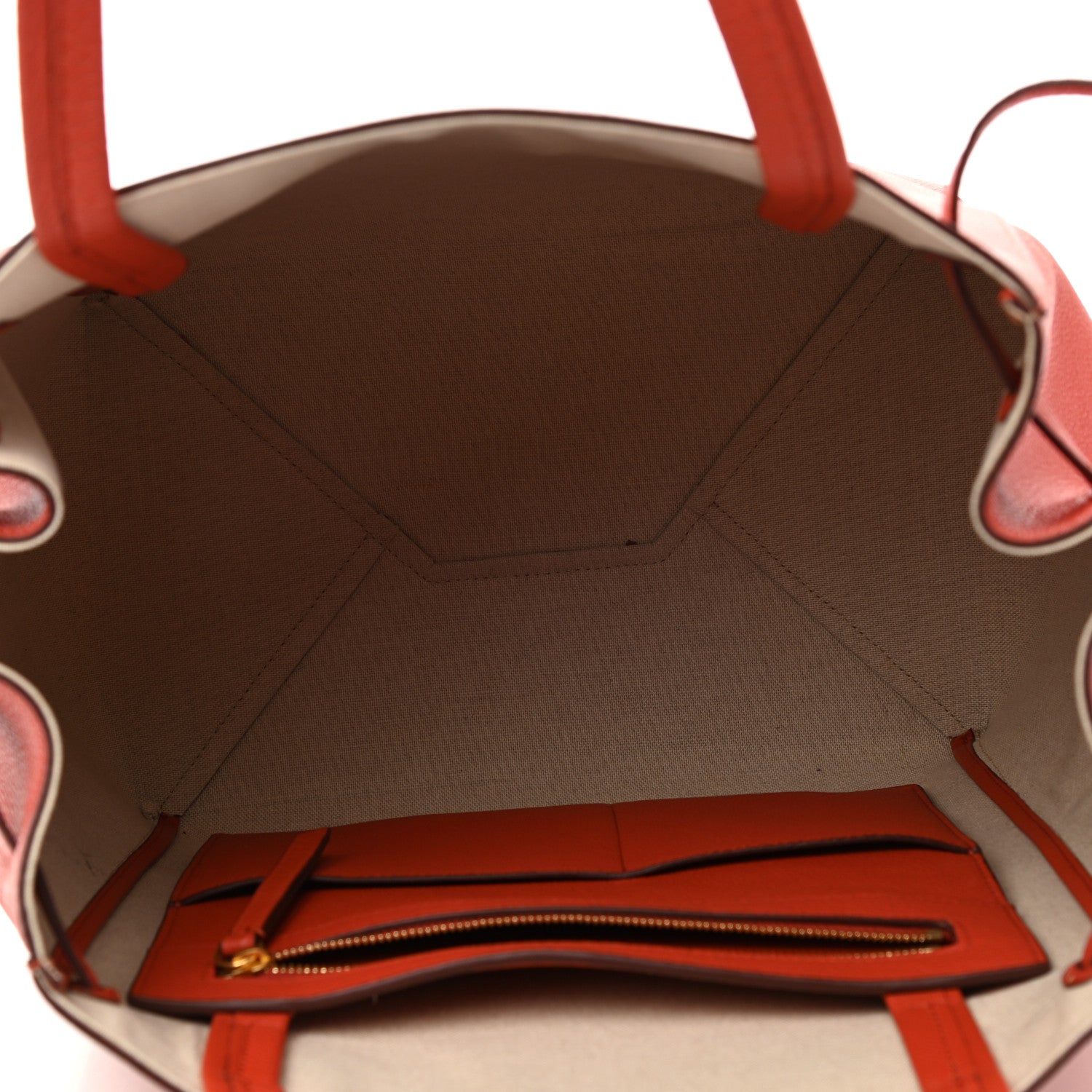 Celine Soft Grained Calfskin Small Belt Cabas Fox Red 4 of 18