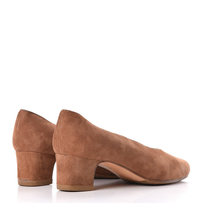 Chanel Suede CC Cap Toe Pumps 35.5 Brown 4 of 13