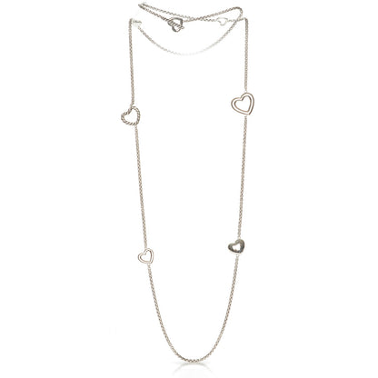 David Yurman Sterling Silver Cable Heart Chain Necklace 4 of 7